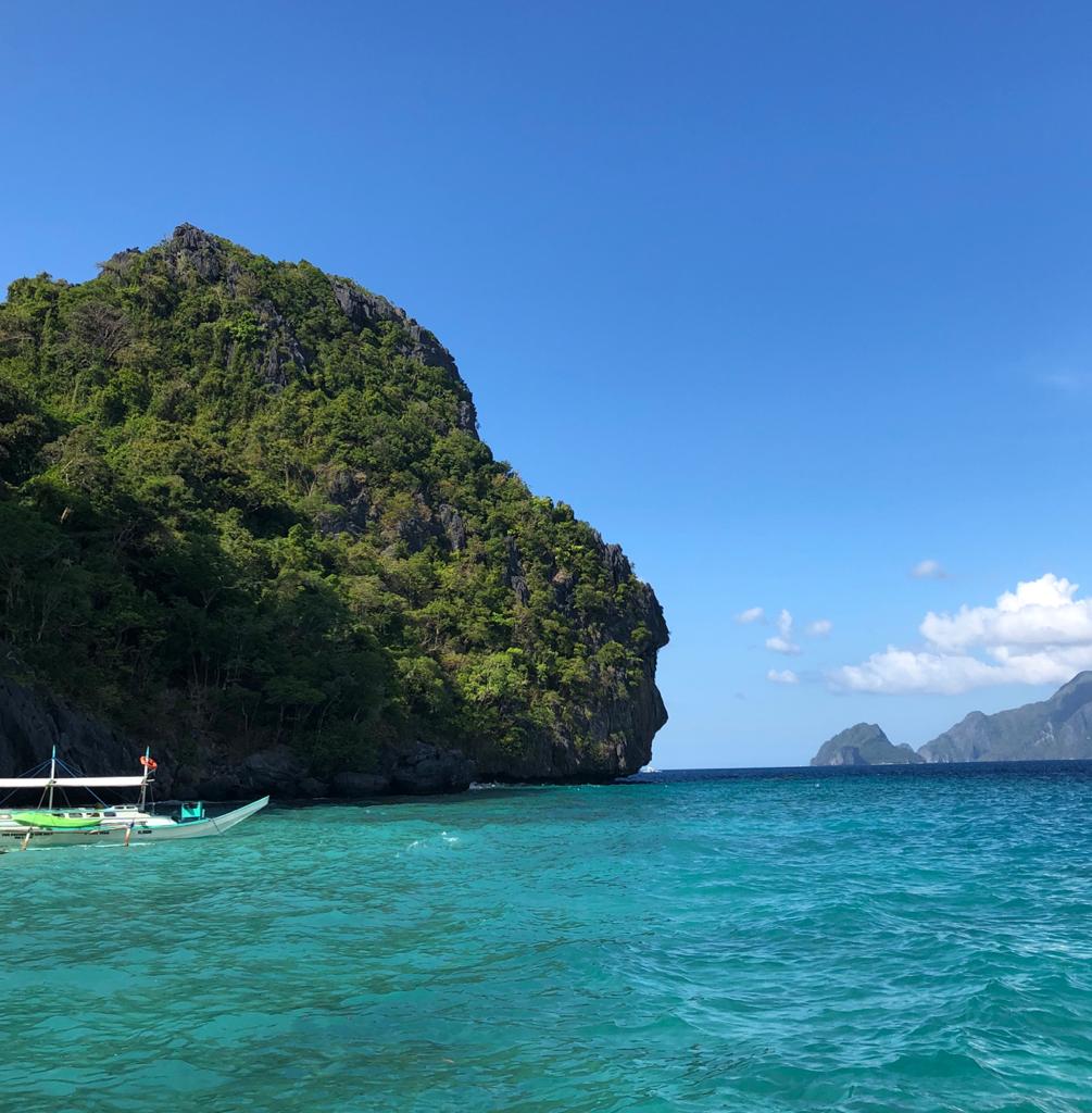 Blue skies and almost-as-blue waters